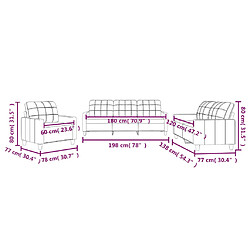 Acheter vidaXL Ensemble de canapés 3 pcs avec coussins Gris Similicuir