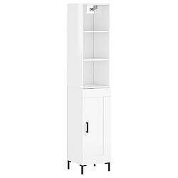 Maison Chic Buffet,Meuble de Rangement,commode pour salon,Cuisine Blanc brillant 34,5x34x180 cm Bois d'ingénierie -MN23371