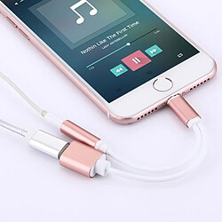 Wewoo Adaptateur Câble de chargeur 10 cm Lightning 8 broches femelle et audio vers mâle Lightning 8 broches pour iPhone 7 7 Plus, 6s 6 Plus, 6 6 Plus, prise en charge iOS 10.3.1 (or rose)