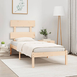 Maison Chic Lit Moderne Chambre - Cadre/structure de lit pour adulte bois massif 90x190 cm simple -MN32014