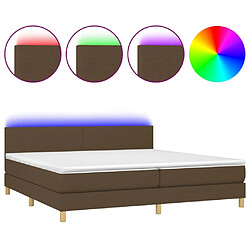 Sommier à lattes,Cadre à lattes de lit pour Adulte matelas et LED Marron foncé 200x200 cm -MN27784