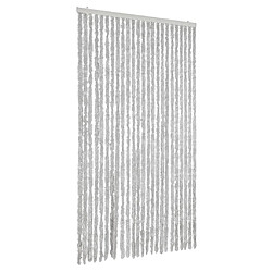 vidaXL Rideau anti-mouches gris 100x220 cm chenille