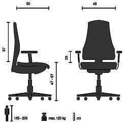 Acheter Siège de bureau / Fauteuil de direction ASPERA 10, cuir Nappa ivoire hjh OFFICE