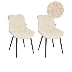 Beliani Chaise de salle à manger Set de 2 Bouclé Beige clair DUBROVNIK