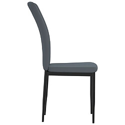 Maison Chic Lot de 2 Chaises à manger,Chaise pour cuisine,Solide Structure Gris foncé Velours -MN92509 pas cher