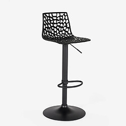 Avis Vente-Unique Tabouret de bar CLARK - Polypropylène - Hauteur réglable - Noir - Base noire