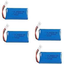 4 Pièces Batteries Lipo Rechargeables 3.7v, 500mAh pour Drones Rc Quadricoptères HUBSAN X4 H107L H107C H107D H107 V252