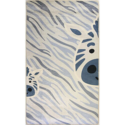 Mani Textile Tapis ZEBRE Bleu