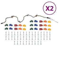 vidaXL Pierres d'escalade avec corde 50 pcs Multicolore