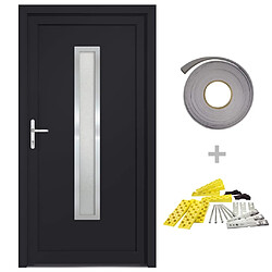 vidaXL Porte d'entrée anthracite 108x200 cm PVC