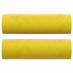 Maison Chic Canapé 2 places avec oreillers,Sofa de Salon,Canapé droit décoratifs jaune 140 cm velours -GKD786068 pas cher