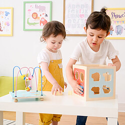 Grand cube d’activité en bois 4 en 1 jeu d’éveil 1 an premier âge éducatif apprentissage bébé Teamson Kids PS-T0006 pas cher