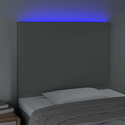 Avis Maison Chic Tête de lit scandinave à LED,meuble de chambre Gris clair 80x5x118/128 cm Tissu -MN10017