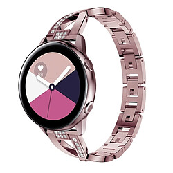 Avis Wewoo Bracelet de montre en acier inoxydable WatchBand forme X pour Galaxy Watch Active 20mm (rose)