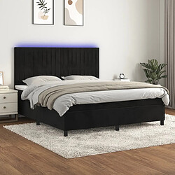 Sommier à lattes,Cadre à lattes de lit pour Adulte matelas et LED Noir 160x200 cm Velours -MN17054