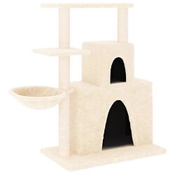 Arbre à chat avec griffoirs,niche pour chat en sisal Crème 83 cm -MN47400