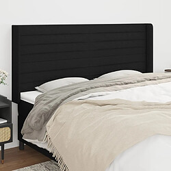 Maison Chic Tête de lit scandinave avec oreilles,meuble de chambre Noir 163x16x118/128 cm Tissu -MN46086