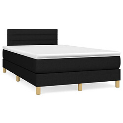 Maison Chic Lit adulte- Lit + matelas + LED,Sommier à lattes de lit matelas et LED noir 120x190 cm tissu -GKD48670