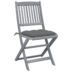 Maison Chic Lot de 2 Chaises pliables d'extérieur avec coussins | Chaises de jardin | Fauteuil Relax Bois d'acacia -GKD42917