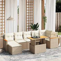 vidaXL Salon de jardin avec coussins 8 pcs beige résine tressée 