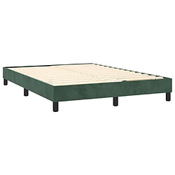 Acheter Maison Chic Lit adulte- Lit + matelas,Sommier à lattes de lit et matelas Vert foncé 140x200cm Velours -GKD19286