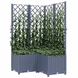 Avis Maison Chic Jardinière,Bac à fleurs avec treillis - pot de fleur Gris foncé 80x80x136 cm PP -GKD36806