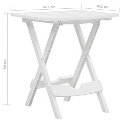 vidaXL Table pliable de jardin 45,5x38,5x50 cm Blanc pas cher