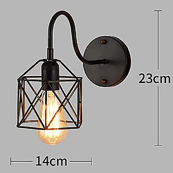 Universal Loft Fer Américain Noir Abat-jour Applique Vintage Cage Garde Applique Loft Luminaire Luminaire Eclairage Intérieur Moderne Applique (Type G)