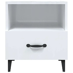 Avis vidaXL Tables de chevet 2 pcs Blanc brillant Bois d'ingénierie