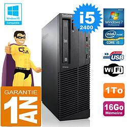 PC Lenovo M92p SFF Core I5-2400 Ram 16Go Disque 1 To Graveur DVD Wifi W7 · Occasion 