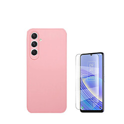 Hydrogel Cover Plein Cover Kit avant + cas de silicone liquide Phonecare pour Samsung Galaxy A15 5G - rose 