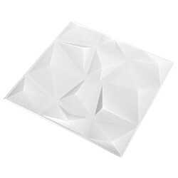 Avis vidaXL Panneaux muraux 3D 48 pcs 50x50 cm blanc diamant 12 m²