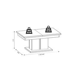 Avis Dansmamaison Table basse à allonge Chêne miel - APODIS