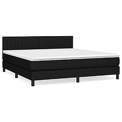 vidaXL Sommier à lattes de lit avec matelas Noir 160x200 cm Tissu