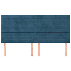 Avis Maison Chic Lot de 4 Têtes de lit design pour chambre - Décoration de lit Bleu foncé 100x5x78/88 cm Velours -MN50502