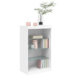 Maison Chic Commode Buffet - Meuble de rangement avec lumières LED blanc 60,5x37x100 cm -GKD36627 pas cher