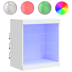 Maison Chic Commode Buffet - Meuble de rangement avec lumières LED blanc 60,5x37x67 cm -GKD51345