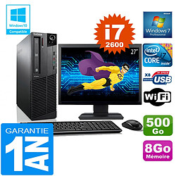 PC Lenovo M92p SFF Core I7-2600 Ram 8Go Disque 500 Go Wifi W7 Ecran 27" · Occasion 