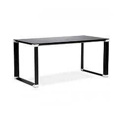 Avis Mes Bureau design 160x80x73 cm en verre noir - WARNY