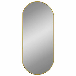 Maison Chic Miroir mural | Miroir Décoration pour Maison Salle de Bain Doré 80x35 cm Ovale -GKD19078