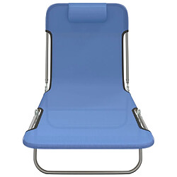 Avis vidaXL Chaises longues pliables lot de 2 bleu textilène et acier