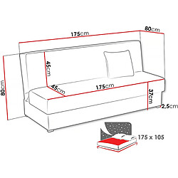 Avis Palozi Sofa Canapé Clic clac en velours côtelé Adela - 3 places - Gris