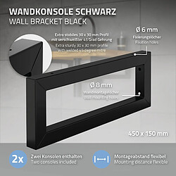 Avis ML-Design Set 2x Consoles Murales, 450x150x30 mm, Noir, Acier, Design Flottant, Support d'Étagère pour Lavabo/Meuble/Table pour Salle de Bain/Chambre à Coucher, Réglable, Matériel de Montage Inclus