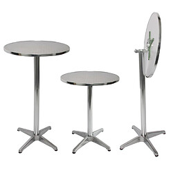 Mendler Table haute de bar bistrot M28, aluminium, Ø=60cm, hauteur=70-110cm, pliante