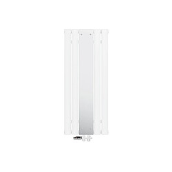 ML DESIGN MODERN LIVING Radiateur de salle de bain plat avec miroir et sol Garniture de raccordement 1200x450 mm Blanc ML-Design