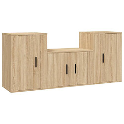 Maison Chic Ensemble de meubles TV 3 pcs pour salon - Chêne sonoma Bois d'ingénierie -MN99427