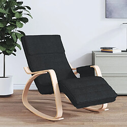 Maison Chic Chaise à bascule | Fauteuil Relax, design moderne Noir Tissu -GKD21030