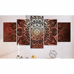 Paris Prix Tableau Imprimé 5 Panneaux Hypnosis Orange Wide 100 x 200 cm