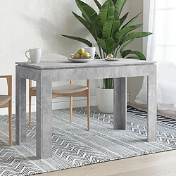 vidaXL Table à manger Gris béton 120x60x76 cm Bois d'ingénierie