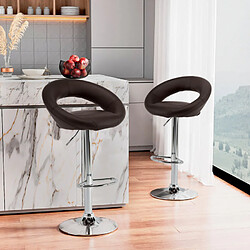 Superstool Tabouret haut bar cuisine fixe pivotant réglable en hauteur avec repose-pieds Chicago, Couleur: Marron